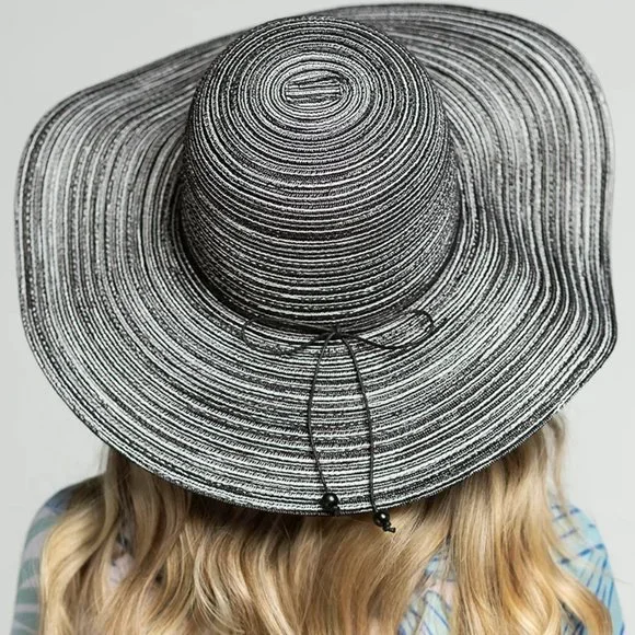 Black White Swirl Stripe Sun Hat Swan New York Woman main image 3